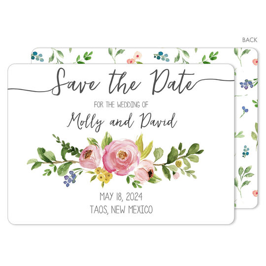 Rose Sprig Save The Date Cards